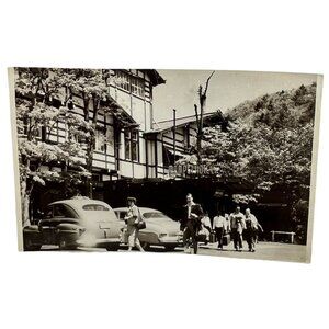 Mampei Hotel Karuizawa Japan RPPC Postcard Vintage 1940s Street View